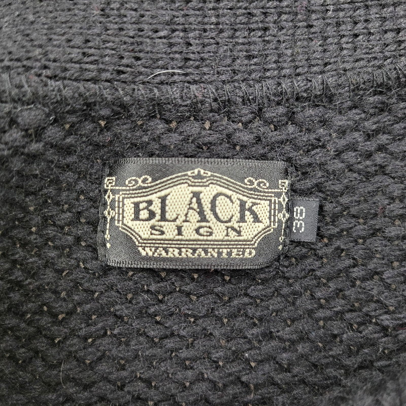【中古品】【メンズ】 BLACK SIGN ブラックサイン WOOL KNIT SHIRT ウールニットシャツ トップス 145-260208-tt-09-izu サイズ：38 カラー：ブラック 万代Net店
