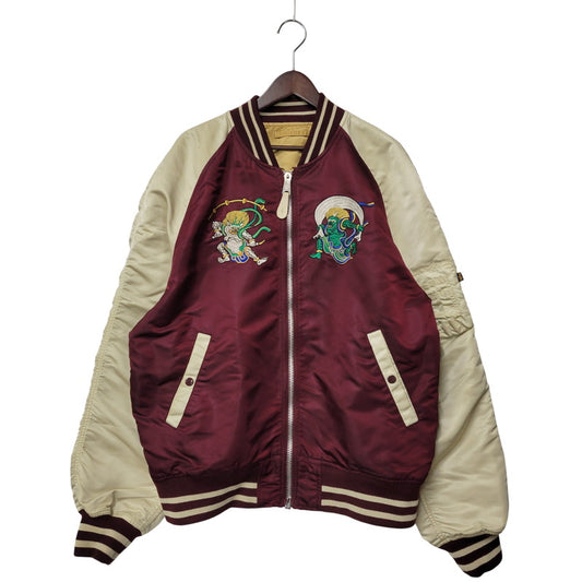 【中古品】【メンズ】 ALPHA INDUSTRIES アルファ インダストリーズ TYPE MA-1 REVERSIBLE SUKAJAN 風神雷神 タイプ エムエーワン リバーシブル スカジャン アウター 145-260209-cs-22-izu サイズ：XXL カラー：ボルドー×ベージュ 万代Net店