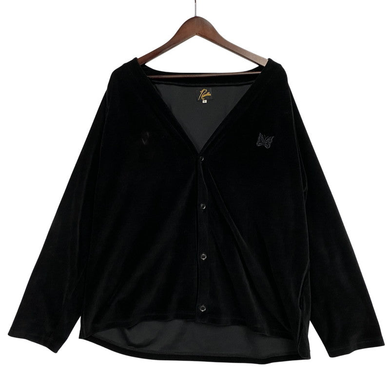 【中古品】【メンズ】 IN200 V NECK CARDIGANE ブイ ネック カーディガン -C PE VELOUR コットン ポリエステル ベロア トップス 長袖 141-260209-cs-05-izu サイズ：L カラー：ブラック 万代Net店