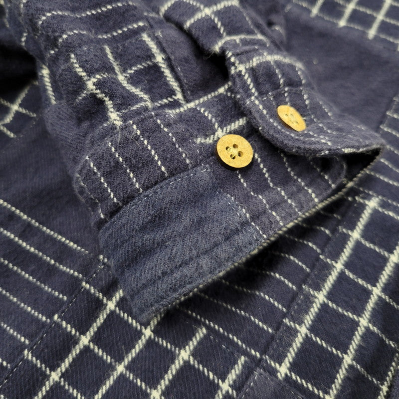 【中古品】【メンズ】 L/S PATCHWORK SHIRT 034-9378 ロングスリーブ パッチワーク シャツ 長袖 トップス 144-260223-as-29-izu サイズ：XL カラー：ネイビー 万代Net店
