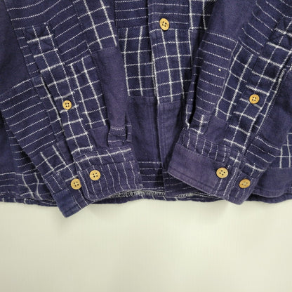 【中古品】【メンズ】 L/S PATCHWORK SHIRT 034-9378 ロングスリーブ パッチワーク シャツ 長袖 トップス 144-260223-as-29-izu サイズ：XL カラー：ネイビー 万代Net店