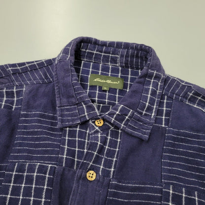 【中古品】【メンズ】 L/S PATCHWORK SHIRT 034-9378 ロングスリーブ パッチワーク シャツ 長袖 トップス 144-260223-as-29-izu サイズ：XL カラー：ネイビー 万代Net店