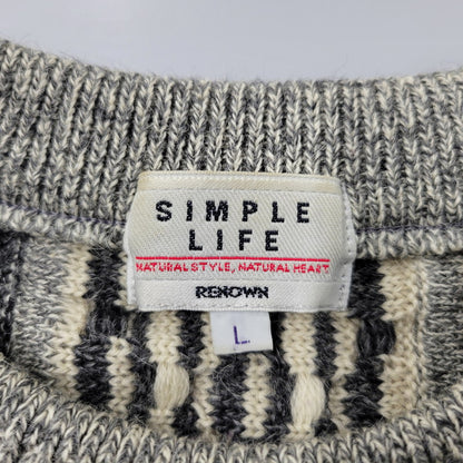【中古品】【メンズ】 SIMPLE LIFE シンプルライフ WOOL 3D KNIT ウール ニット トップス 長袖 146-260213-kh-01-izu サイズ：L カラー：マルチ 万代Net店