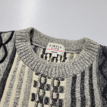 【中古品】【メンズ】 SIMPLE LIFE シンプルライフ WOOL 3D KNIT ウール ニット トップス 長袖 146-260213-kh-01-izu サイズ：L カラー：マルチ 万代Net店