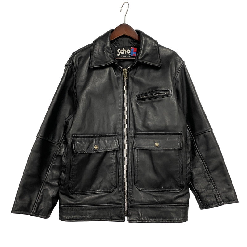 【中古品】【メンズ】 SCHOTT ショット 181 POLICEMAN LEATHER JACKET ポリスマン レザー ジャケット アウター 145-260209-cs-11-izu サイズ：38 カラー：ブラック 万代Net店