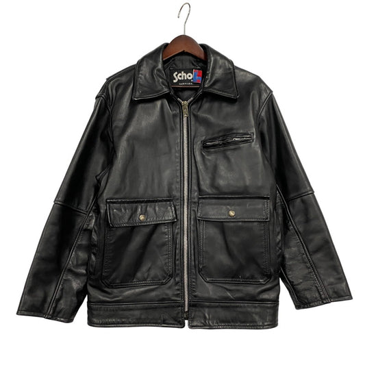 【中古品】【メンズ】 SCHOTT ショット 181 POLICEMAN LEATHER JACKET ポリスマン レザー ジャケット アウター 145-260209-cs-11-izu サイズ：38 カラー：ブラック 万代Net店