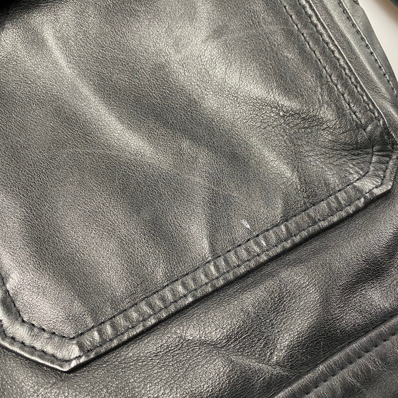 【中古品】【メンズ】 SCHOTT ショット 181 POLICEMAN LEATHER JACKET ポリスマン レザー ジャケット アウター 145-260209-cs-11-izu サイズ：38 カラー：ブラック 万代Net店