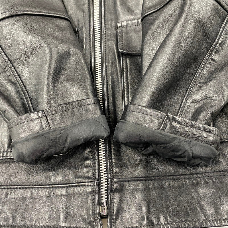 【中古品】【メンズ】 SCHOTT ショット 181 POLICEMAN LEATHER JACKET ポリスマン レザー ジャケット アウター 145-260209-cs-11-izu サイズ：38 カラー：ブラック 万代Net店