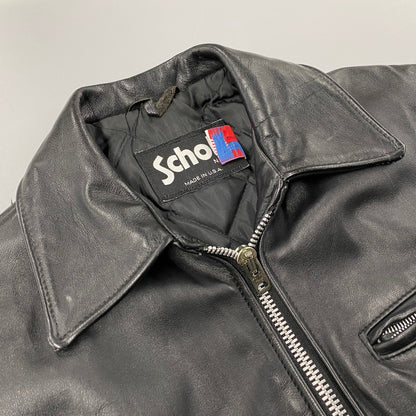 【中古品】【メンズ】 SCHOTT ショット 181 POLICEMAN LEATHER JACKET ポリスマン レザー ジャケット アウター 145-260209-cs-11-izu サイズ：38 カラー：ブラック 万代Net店