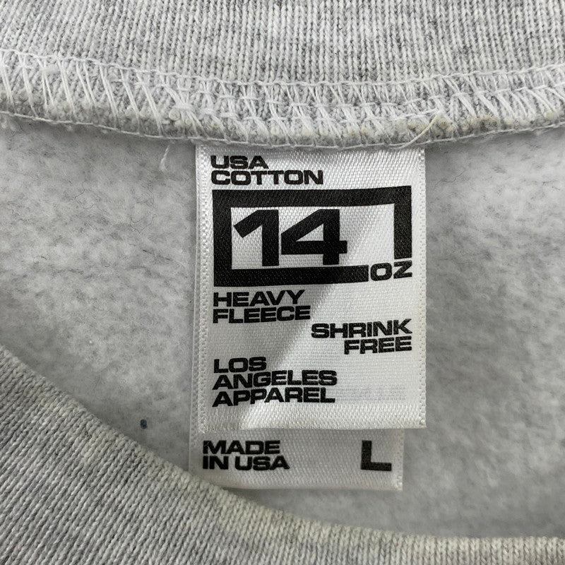 【中古品】【メンズ】 LOSANGELES APPAREL ロサンゼルスアパレル 14OZ CREWNECK SWEAT クルーネック スウェット トップス 長袖 142-260214-cs-03-izu サイズ：L カラー：グレー 万代Net店