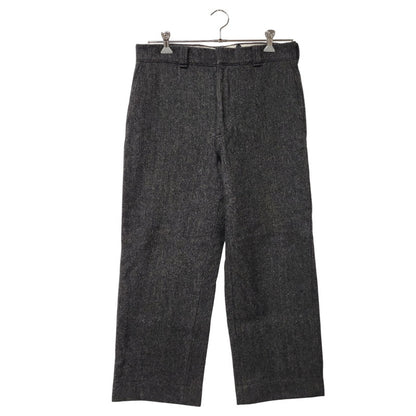 【中古品】【メンズ】 HERRINGBONE WOOL WIDE PANTS ヘリンボーン ウール ワイドパンツ USA製 ボトムス 157-260209-as-21-izu サイズ：34 カラー：ブラック系 万代Net店