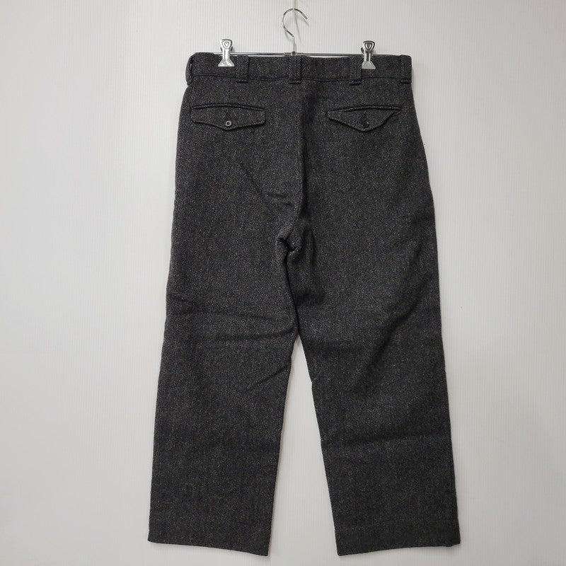 【中古品】【メンズ】 HERRINGBONE WOOL WIDE PANTS ヘリンボーン ウール ワイドパンツ USA製 ボトムス 157-260209-as-21-izu サイズ：34 カラー：ブラック系 万代Net店
