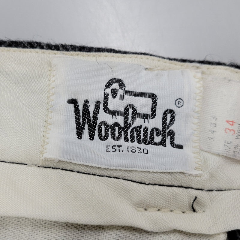 【中古品】【メンズ】 HERRINGBONE WOOL WIDE PANTS ヘリンボーン ウール ワイドパンツ USA製 ボトムス 157-260209-as-21-izu サイズ：34 カラー：ブラック系 万代Net店