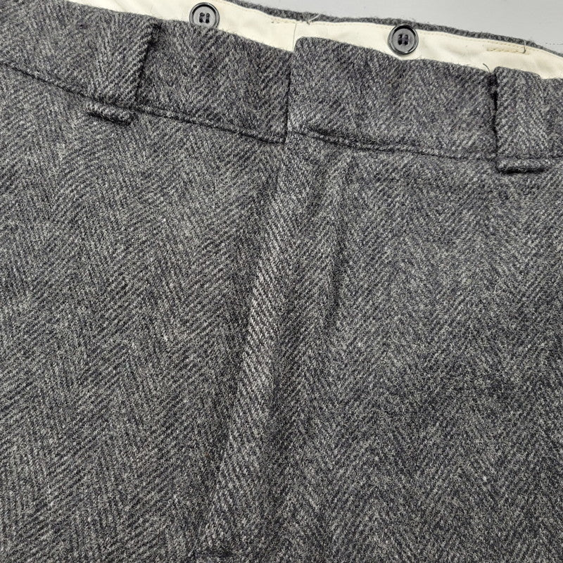 【中古品】【メンズ】 HERRINGBONE WOOL WIDE PANTS ヘリンボーン ウール ワイドパンツ USA製 ボトムス 157-260209-as-21-izu サイズ：34 カラー：ブラック系 万代Net店