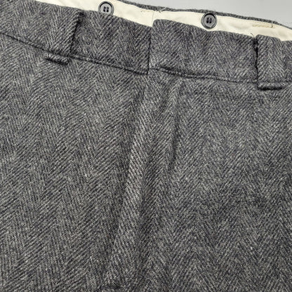 【中古品】【メンズ】 HERRINGBONE WOOL WIDE PANTS ヘリンボーン ウール ワイドパンツ USA製 ボトムス 157-260209-as-21-izu サイズ：34 カラー：ブラック系 万代Net店
