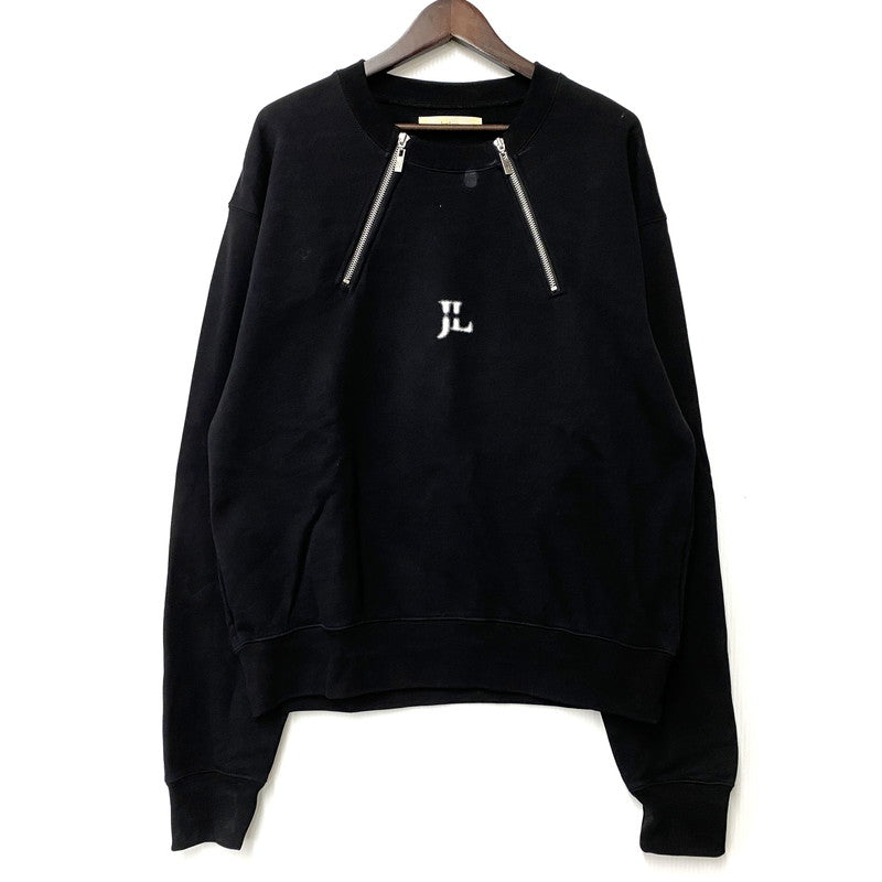 【中古品】【メンズ】 JENT LOUIS ジェントルイス DUAL-ZIP NECK SWEAT 2502-JLS-CMD0001 デュアルジップ ネック スウェット 長袖 トップス 147-260214-as-07-izu サイズ：L カラー：ブラック 万代Net店