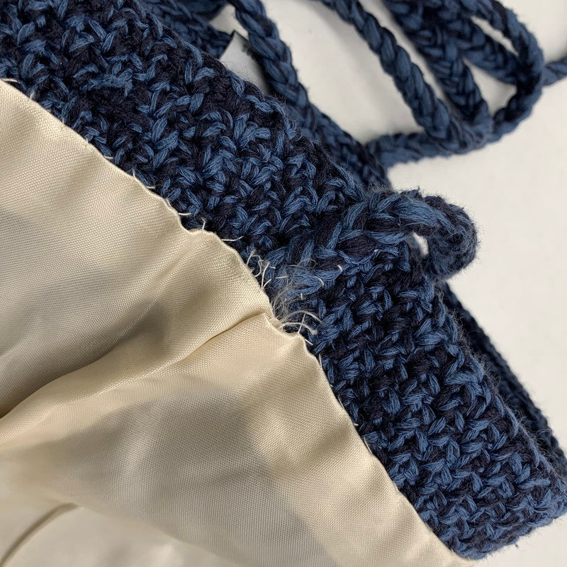 【中古品】【レディース】 SUGARHILL シュガーヒル 2441001009 COTTON KNIT BAG LARGE コットン ニット バッグ ラージ カバン 鞄 188-260210-ya-05-izu カラー：ネイビー 万代Net店