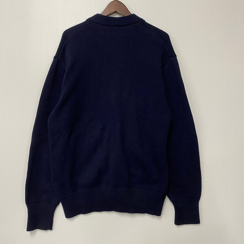【中古品】【メンズ】 BALLAHOLIC ボーラホリック LOGO COTTON KNIT CARDIGAN ロゴ コットン ニット カーディガン 長袖 142-260214-as-12-izu サイズ：L カラー：ネイビー 万代Net店