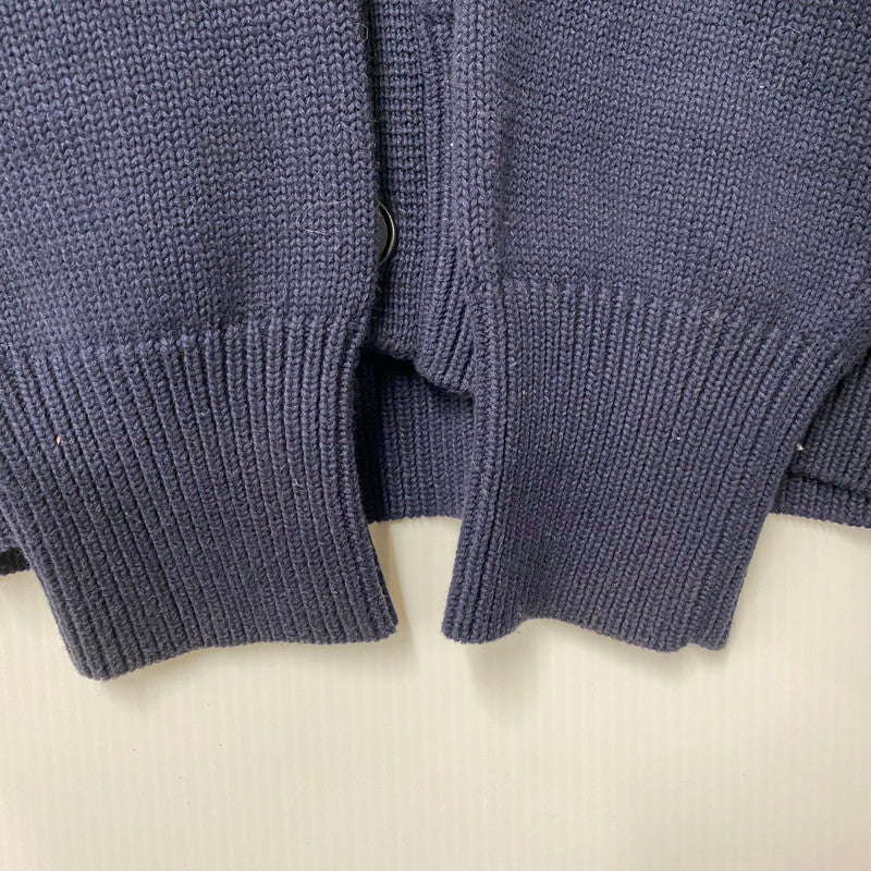 【中古品】【メンズ】 BALLAHOLIC ボーラホリック LOGO COTTON KNIT CARDIGAN ロゴ コットン ニット カーディガン 長袖 142-260214-as-12-izu サイズ：L カラー：ネイビー 万代Net店