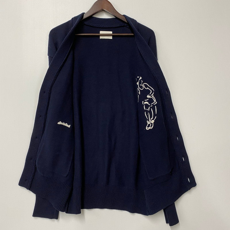 【中古品】【メンズ】 BALLAHOLIC ボーラホリック LOGO COTTON KNIT CARDIGAN ロゴ コットン ニット カーディガン 長袖 142-260214-as-12-izu サイズ：L カラー：ネイビー 万代Net店