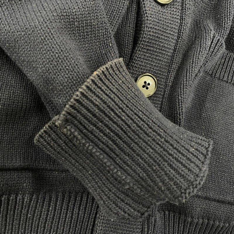 【中古品】【メンズ】 BALLAHOLIC ボーラホリック LOGO COTTON KNIT CARDIGAN ロゴ コットン ニット カーディガン 長袖 142-260214-as-12-izu サイズ：L カラー：ネイビー 万代Net店