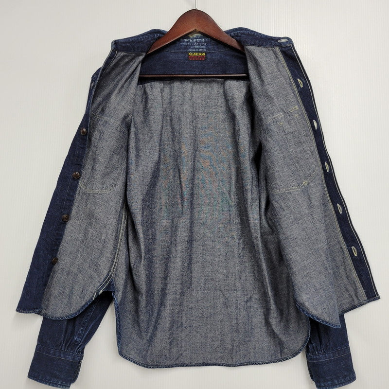 【中古品】【メンズ】 AT LAST&CO アットラスト WORKING DENIM ワーキング デニム LS SHIRT ロングスリーブ シャツ　トップス 長袖 145-260311-ya-06-izu サイズ：下記参照 カラー：インディゴ 万代Net店
