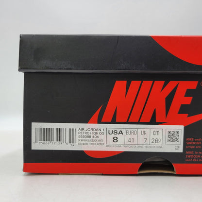 【中古美品】【メンズ/レディース】 AIR JORDAN 1 RETRO HIGH OG 555088-404 エアジョーダン 1 レトロ ハイ OG スニーカー シューズ 靴 160-260211-as-18-izu サイズ：26cm カラー：DK MARINA BLUE/BLACK-WHITE 万代Net店