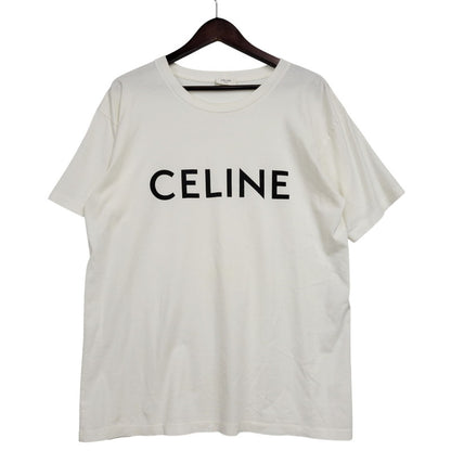 【中古品】【メンズ】 CELINE セリーヌ 2X681671Q シルクスクリーンプリントルーズフィットクルーネックTシャツ 半袖 トップス 141-260210-as-01-izu サイズ：S カラー：ホワイト 万代Net店