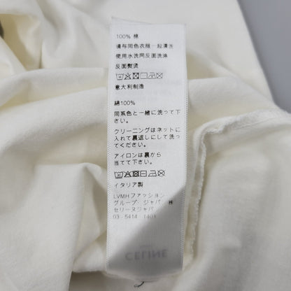 【中古品】【メンズ】 CELINE セリーヌ 2X681671Q シルクスクリーンプリントルーズフィットクルーネックTシャツ 半袖 トップス 141-260210-as-01-izu サイズ：S カラー：ホワイト 万代Net店