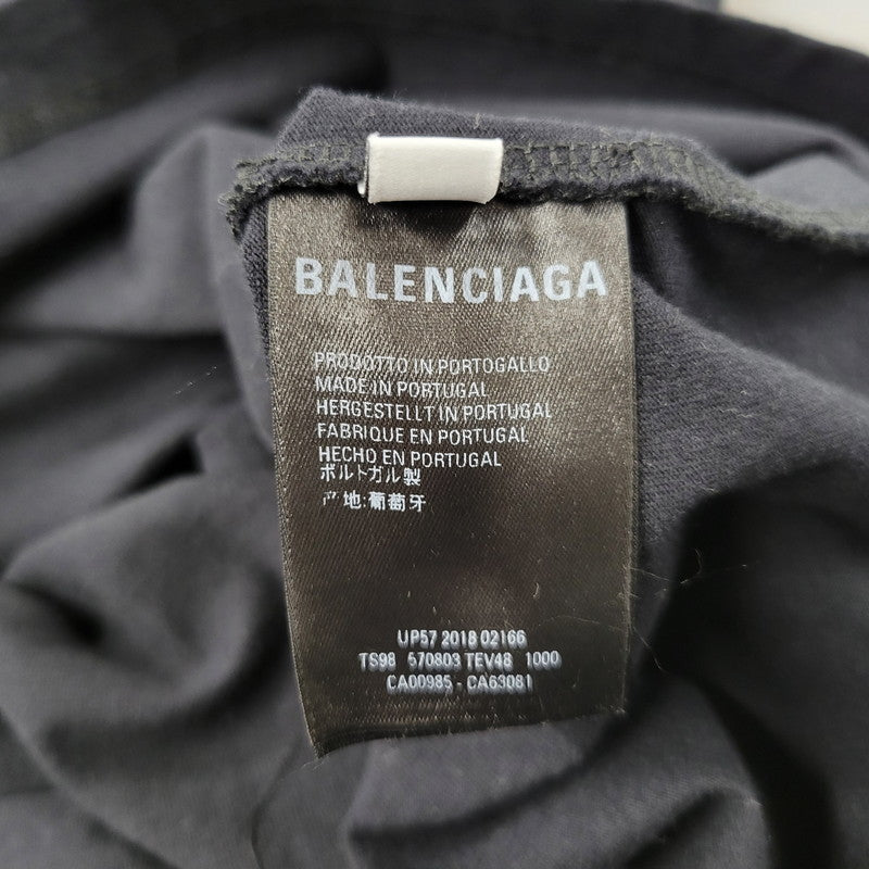 【中古品】【メンズ】 BALENCIAGA バレンシアガ BB LOGO OVERSIZE T-SHIRT 570803 BBロゴ オーバーサイズ Tシャツ 半袖 トップス 141-260210-as-02-izu サイズ：S カラー：ブラック 万代Net店