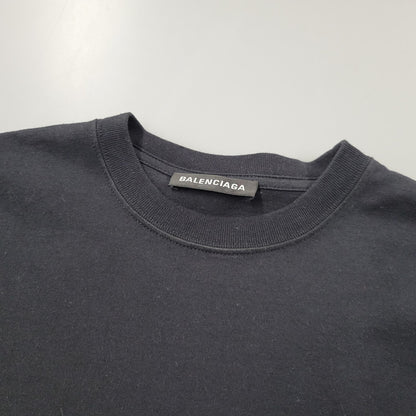 【中古品】【メンズ】 BALENCIAGA バレンシアガ BB LOGO OVERSIZE T-SHIRT 570803 BBロゴ オーバーサイズ Tシャツ 半袖 トップス 141-260210-as-02-izu サイズ：S カラー：ブラック 万代Net店