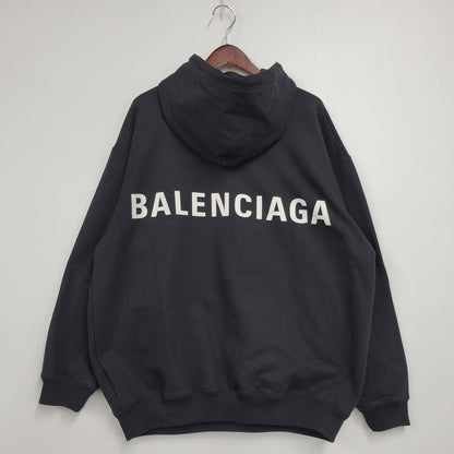 【中古品】【メンズ】 BALENCIAGA バレンシアガ BACK LOGO PULLOVER PARKA 556143 バックロゴ プルオーバー パーカー 長袖 トップス 141-260210-as-03-izu サイズ：XL カラー：ブラック 万代Net店