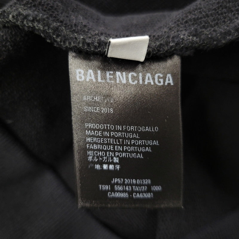 【中古品】【メンズ】 BALENCIAGA バレンシアガ BACK LOGO PULLOVER PARKA 556143 バックロゴ プルオーバー パーカー 長袖 トップス 141-260210-as-03-izu サイズ：XL カラー：ブラック 万代Net店