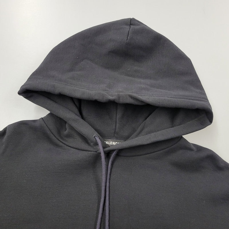 【中古品】【メンズ】 BALENCIAGA バレンシアガ BACK LOGO PULLOVER PARKA 556143 バックロゴ プルオーバー パーカー 長袖 トップス 141-260210-as-03-izu サイズ：XL カラー：ブラック 万代Net店