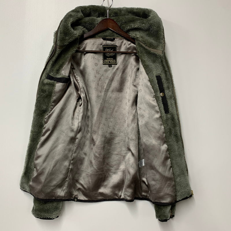 【中古品】【メンズ】 KARL KANI カールカナイ FLEECE ZIP PARKA フリース ジップ パーカー トップス 長袖 146-260214-cs-23-izu サイズ：S カラー：カーキ系 万代Net店