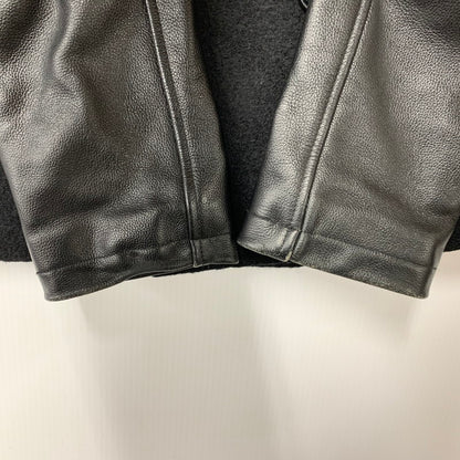 【現状渡し品】【メンズ】 MIDAS ミダス 361366 WOOL LEATHER P COAT ウール レザー ピーコート アウター 147-260214-cs-24-izu サイズ：M カラー：ブラック 万代Net店