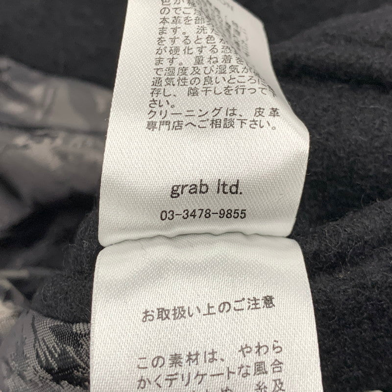 【現状渡し品】【メンズ】 MIDAS ミダス 361366 WOOL LEATHER P COAT ウール レザー ピーコート アウター 147-260214-cs-24-izu サイズ：M カラー：ブラック 万代Net店