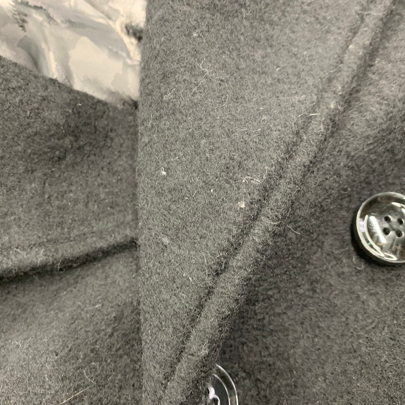 【現状渡し品】【メンズ】 MIDAS ミダス 361366 WOOL LEATHER P COAT ウール レザー ピーコート アウター 147-260214-cs-24-izu サイズ：M カラー：ブラック 万代Net店