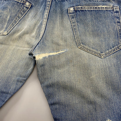 【現状渡し品】【メンズ】 4AP-2112 STUDS DAMAGE DENIM PANTS スタッズ ダメージ デニム パンツ ボトムス ズボン 151-260212-cs-04-izu サイズ：30 カラー：インディゴ 万代Net店