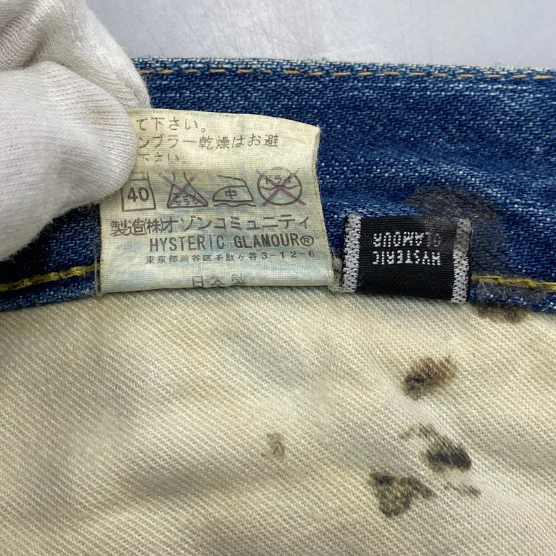 【現状渡し品】【メンズ】 4AP-2112 STUDS DAMAGE DENIM PANTS スタッズ ダメージ デニム パンツ ボトムス ズボン 151-260212-cs-04-izu サイズ：30 カラー：インディゴ 万代Net店