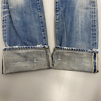 【現状渡し品】【メンズ】 STUDS CRASH DENIM PANTS スタッズ クラッシュ デニム パンツ ボトムス ズボン 151-260212-cs-03-izu サイズ：W30 L32 カラー：インディゴ 万代Net店