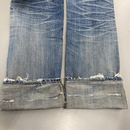 【現状渡し品】【メンズ】 STUDS CRASH DENIM PANTS スタッズ クラッシュ デニム パンツ ボトムス ズボン 151-260212-cs-03-izu サイズ：W30 L32 カラー：インディゴ 万代Net店
