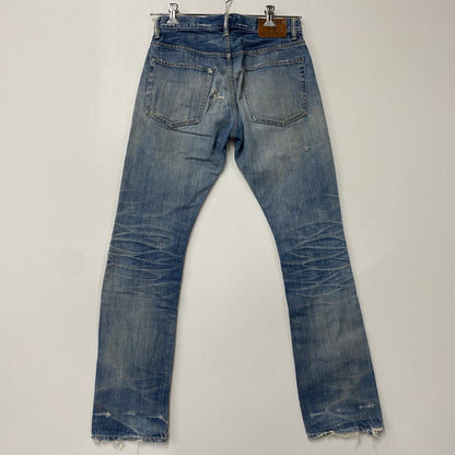 【現状渡し品】【メンズ】 STUDS CRASH DENIM PANTS スタッズ クラッシュ デニム パンツ ボトムス ズボン 151-260212-cs-03-izu サイズ：W30 L32 カラー：インディゴ 万代Net店