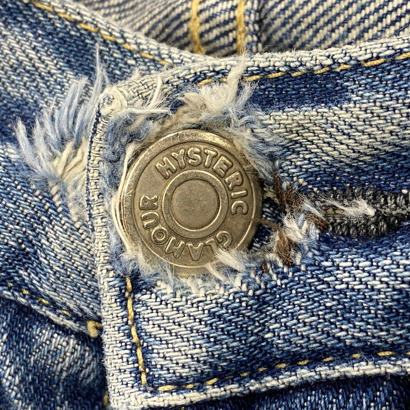 【現状渡し品】【メンズ】 STUDS CRASH DENIM PANTS スタッズ クラッシュ デニム パンツ ボトムス ズボン 151-260212-cs-03-izu サイズ：W30 L32 カラー：インディゴ 万代Net店