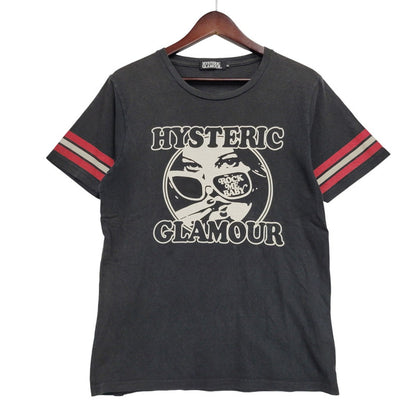 【中古品】【メンズ】 HYSTERIC GLAMOUR ヒステリックグラマー ROCK ME BABY TEE 0212CT10 Tシャツ 半袖 トップス 140-260214-as-22-izu サイズ：M カラー：ブラック 万代Net店