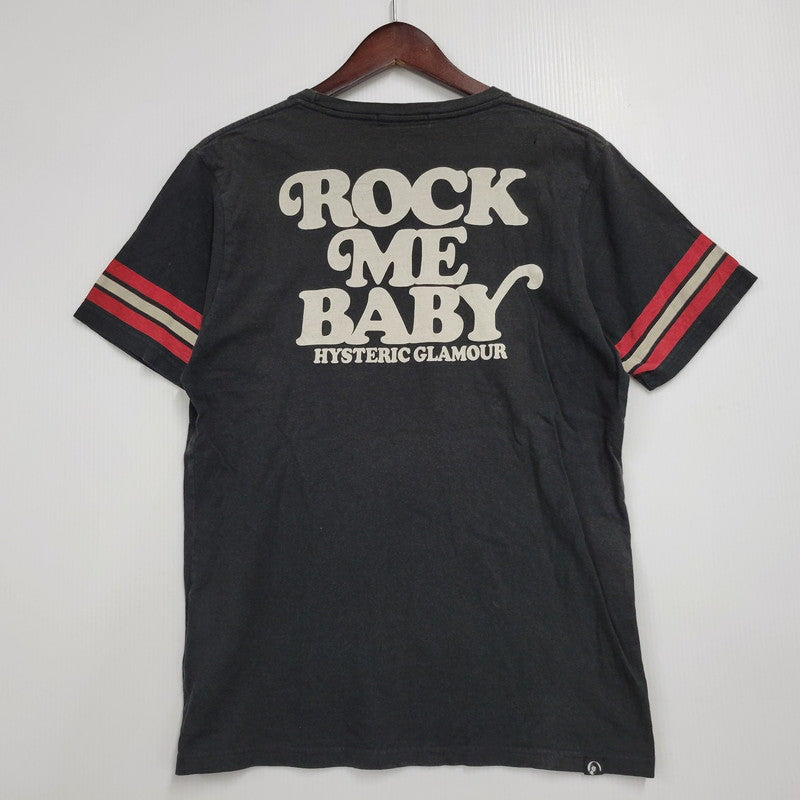 【中古品】【メンズ】 HYSTERIC GLAMOUR ヒステリックグラマー ROCK ME BABY TEE 0212CT10 Tシャツ 半袖 トップス 140-260214-as-22-izu サイズ：M カラー：ブラック 万代Net店