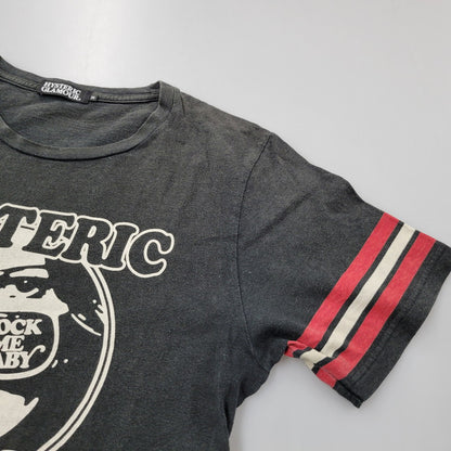 【中古品】【メンズ】 HYSTERIC GLAMOUR ヒステリックグラマー ROCK ME BABY TEE 0212CT10 Tシャツ 半袖 トップス 140-260214-as-22-izu サイズ：M カラー：ブラック 万代Net店
