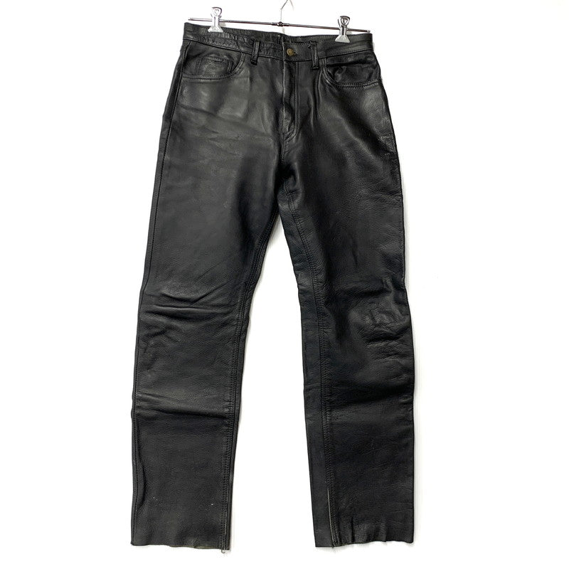 【現状渡し品】【メンズ】 USED LEATHER PANTS レザー パンツ ボトムス ズボン 157-260214-cs-21-izu サイズ：33 カラー：ブラック 万代Net店