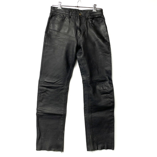 【現状渡し品】【メンズ】 USED LEATHER PANTS レザー パンツ ボトムス ズボン 157-260214-cs-21-izu サイズ：33 カラー：ブラック 万代Net店