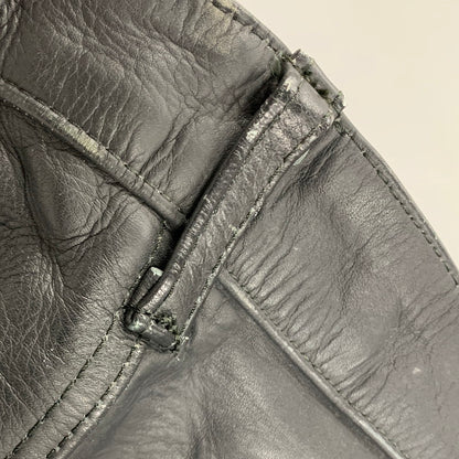 【現状渡し品】【メンズ】 USED LEATHER PANTS レザー パンツ ボトムス ズボン 157-260214-cs-21-izu サイズ：33 カラー：ブラック 万代Net店